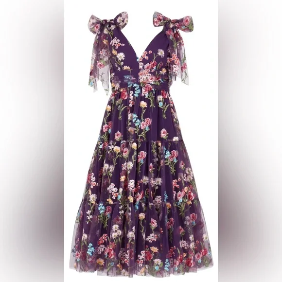 JessaKae Margaret Purple Midi Dress 2x - Picture 1 of 6